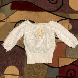 Simply Boho LA white, off-the-shoulder top